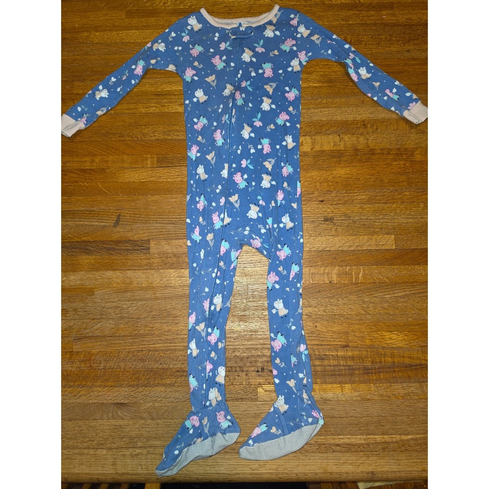 Carters Toddler Girls 3T Peppa Pig Floral Long Sleeve Footed Pajamas Sleepers